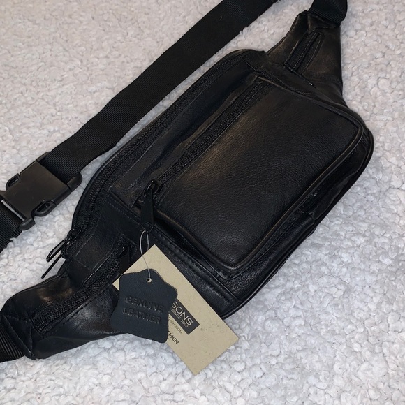 Black Genuine Leather Belt Bag / Fanny Pack - Picture 2 of 16